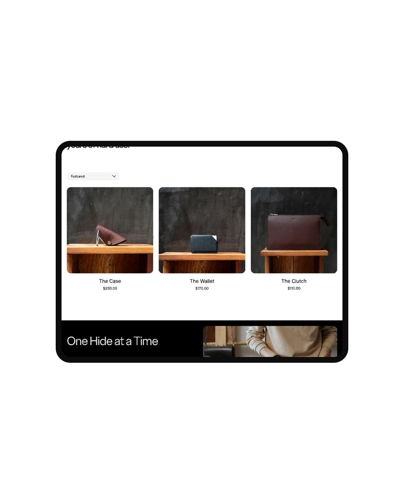 Sort by Price plugin for Squarespace – a "Sort by" dropdown above a shop product grid, shown on an iPad mockup