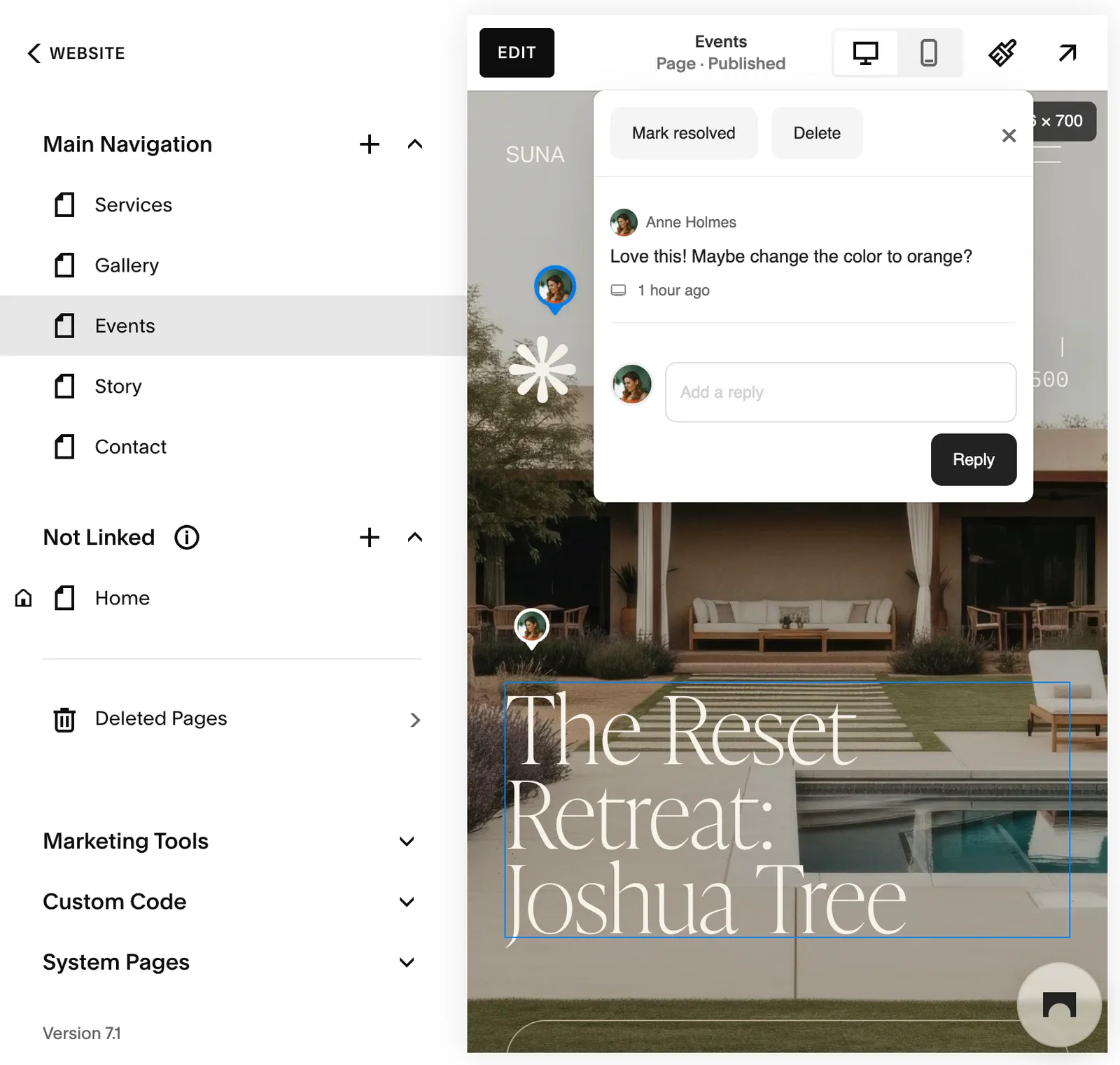 Bridge chat widget for Squarespace