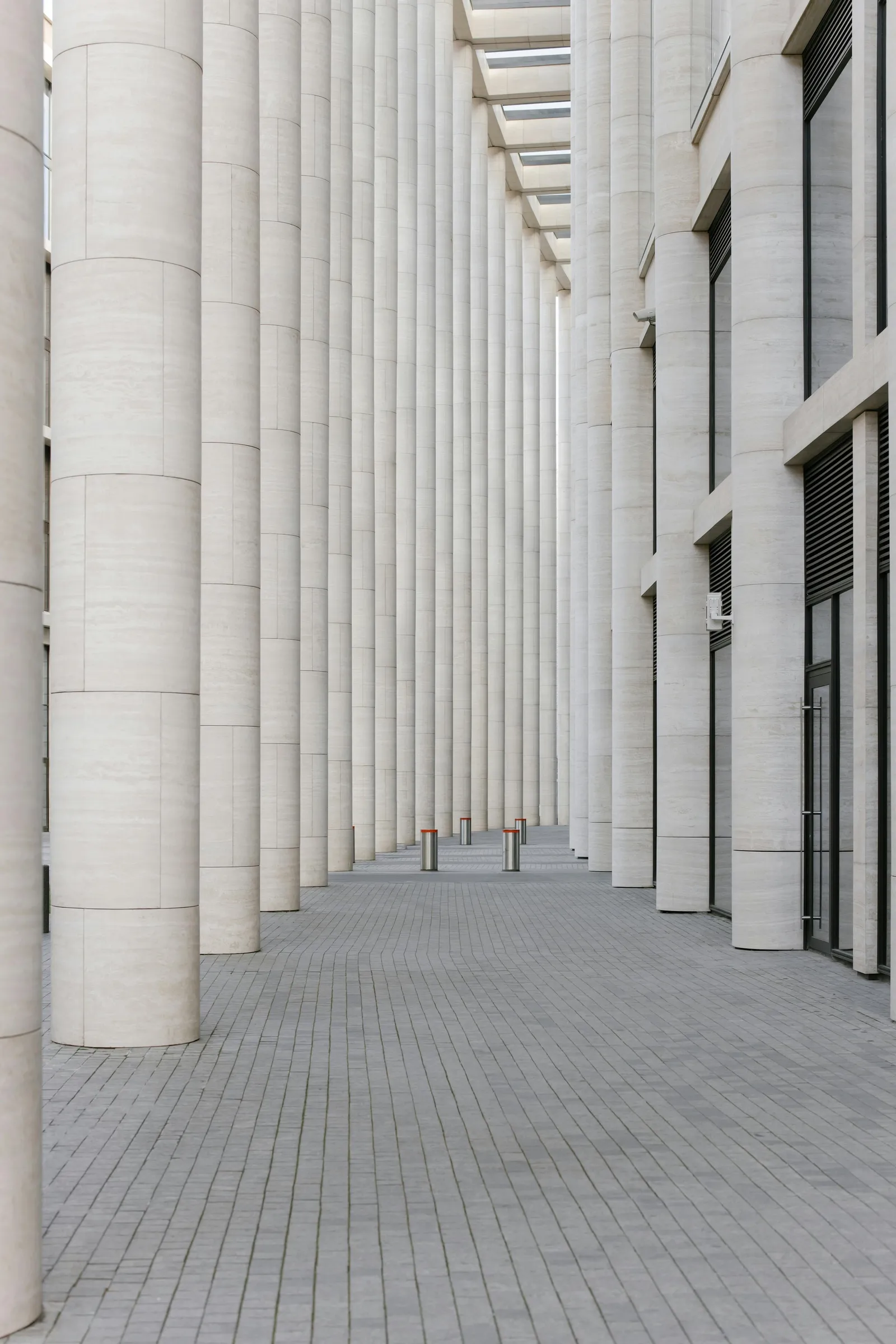 A courthouse colonnade