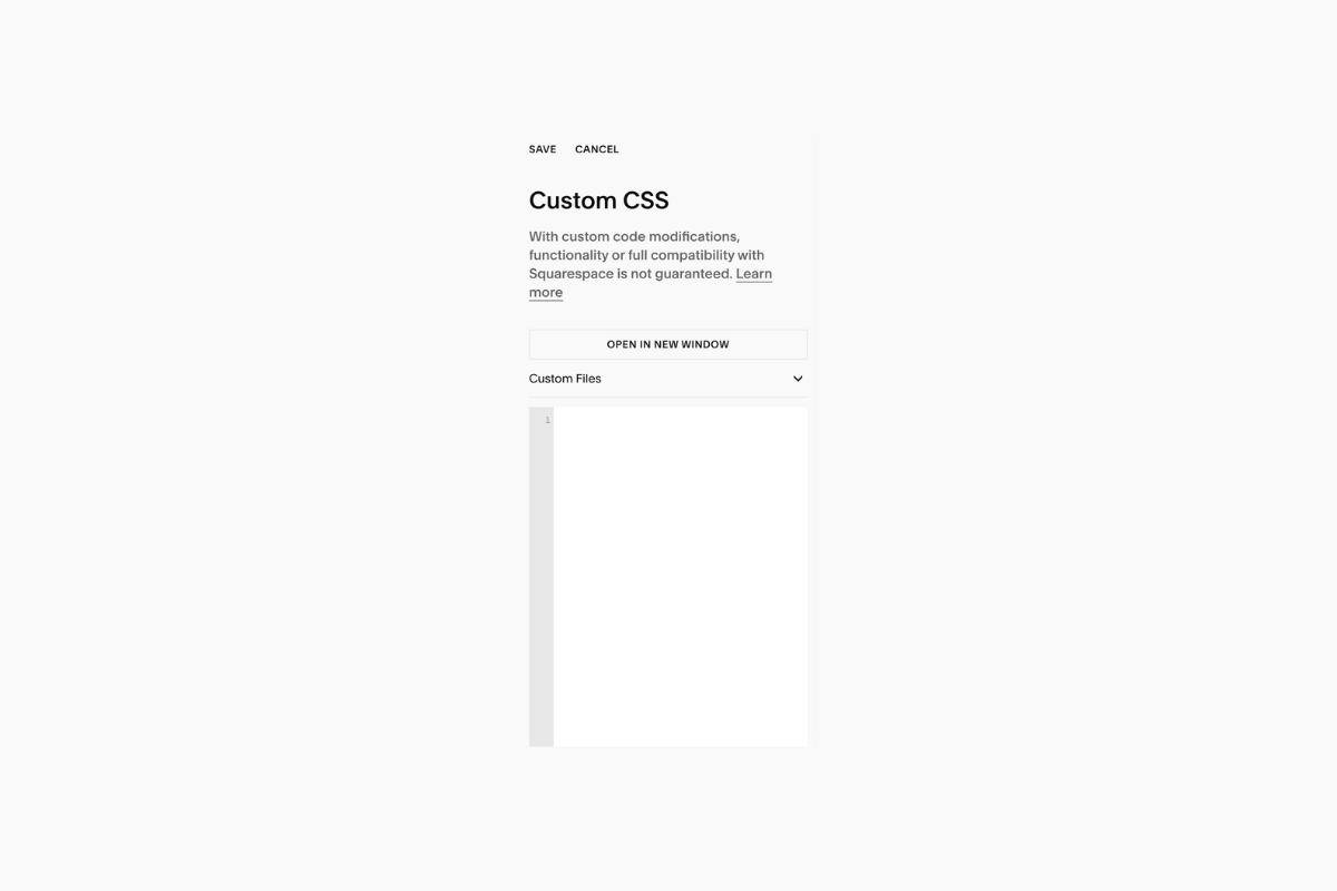 Squarespace Custom CSS Style Code Injection
