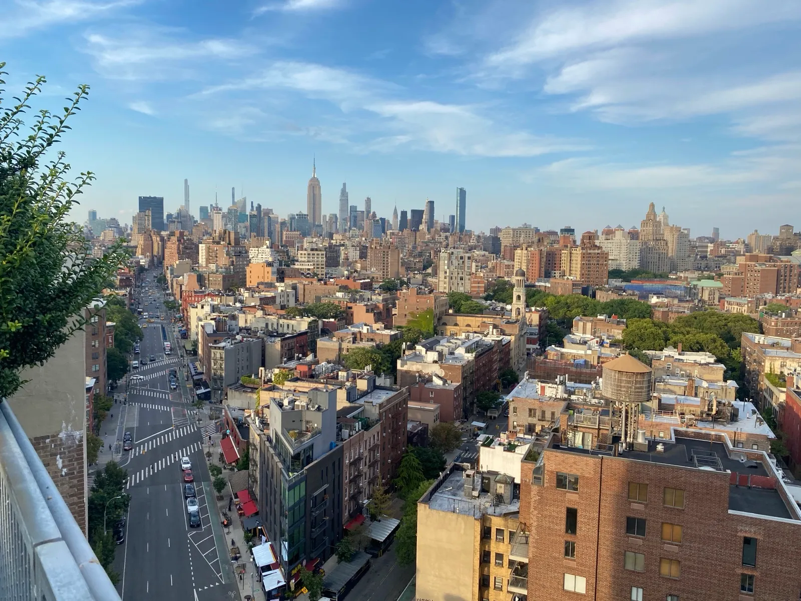 New York City skyline viewed from a Manhattan rooftop